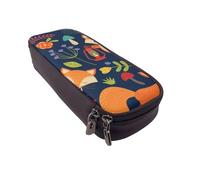 DCEHGEW Cute Animal Fox Flower-r19005 Prints PU Leather Pencil Case, Flip-Top Zipper Pen Pouch Organizer for School Office Travel, Stationery Holder, Gift for Women Men Kids