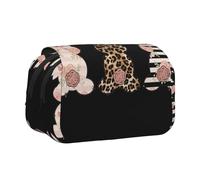 DCEHGEW Cute Bunny Printed Flip Pencil Case with 2 Compartments, Large Capacity, Portable Stationery Organizer for School, Travel and Art