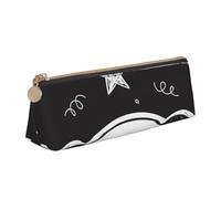 DCEHGEW Cute Cartoon Pandas Printed Zipper Pencil Case Cute Stationery Organizer PVC Leather Triangle Makeup Bag Pen Pouch