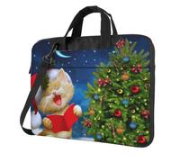 DCEHGEW Cute Cat Sing Christmas Carols Printed Laptop Bag 14 inch, Triple-Layers Protection Shockproof Crossbody Laptop Shoulder Bag for Men Women
