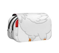 DCEHGEW Cute Chick Printed Flip Pencil Case with 2 Compartments, Large Capacity, Portable Stationery Organizer for School, Travel and Art