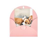 DCEHGEW Cute Corgi Personalized Christmas Thanksgiving Greeting Card 6x4 inches with Pink Envelope for Business Wedding Birthday Housewarming Holiday Card for Family Friends Teachers 1 pc