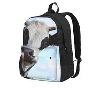 DCEHGEW cute cow under white clouds Printed Travel Laptop Backpack, Lightweight School Bag for Hiking and Casual Daypack Use