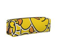 DCEHGEW Cute Duck Animal Printed Leather Pencil Case Cute Stationery Organizer Simple Makeup Bag Pen Pouch, Gold Zipper