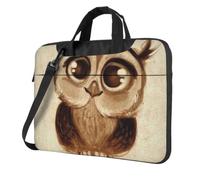 DCEHGEW Cute Owl Printed Laptop Bag 15.6 inch, Triple-Layers Protection Shockproof Crossbody Laptop Shoulder Bag for Men Women