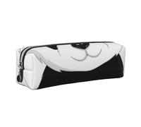 DCEHGEW Cute Panda Printed Leather Pencil Case Cute Stationery Organizer Simple Makeup Bag Pen Pouch, Silver Zipper