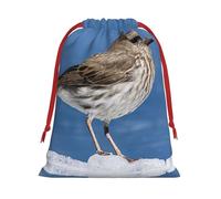 DCEHGEW Cute Penguin Print Soft Drawstring Gift Wrapping Bags, Reusable Polyester Pouch Storage Bag for Christmas, Halloween, Party Favors, Jewelry, Small Size: 7.9x10.6 inches