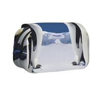 DCEHGEW Cute Penguin Printed Flip Pencil Case with 2 Compartments, Large Capacity, Portable Stationery Organizer for School, Travel and Art