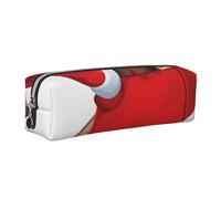 DCEHGEW Cute Santa Claus Printed Leather Pencil Case Cute Stationery Organizer Simple Makeup Bag Pen Pouch, Silver Zipper