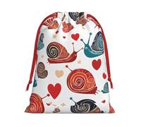 DCEHGEW Cute Snail Soft Drawstring Gift Wrapping Bags, Reusable Polyester Pouch Storage Bag for Christmas, Halloween, Party Favors, Jewelry, Large Size: 15.8x20.9 inches
