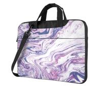 DCEHGEW Dark purple texture marble Printed Laptop Bag 13 inch, Triple-Layers Protection Shockproof Crossbody Laptop Shoulder Bag for Men Women