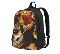 DCEHGEW Day Of The Dead Sugar Horror Skull Face Art Printed Travel Laptop Backpack, Lightweight School Bag for Hiking and Casual Daypack Use