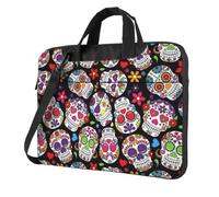 DCEHGEW dead Sugar Horror Skull Printed Laptop Bag 14 inch, Triple-Layers Protection Shockproof Crossbody Laptop Shoulder Bag for Men Women