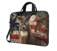 DCEHGEW Deer Hunting Season Printed Laptop Bag 14 inch, Triple-Layers Protection Shockproof Crossbody Laptop Shoulder Bag for Men Women