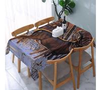 DCEHGEW Deers Picture Prints Rectangle Tablecloth 137x183 cm, Waterproof Fabric Table Cloth for Dining Table, Farmhouse Table Cover for Kitchen Dining Tabletop Decoration
