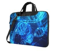 DCEHGEW DNA Chain Photo Printed Laptop Bag 13 inch, Triple-Layers Protection Shockproof Crossbody Laptop Shoulder Bag for Men Women