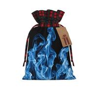 DCEHGEW Drawstring Gift Bags (Blue Flame) Print Present Wrap Bags 4.7 x 6.9 inches Reusable Pouches Cloth Storage Bag for Christmas Wedding Birthday Parties Anniversary Supplies