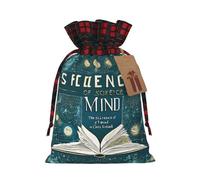 DCEHGEW Drawstring Gift Bags (Cartoon Science Theme) Print Present Wrap Bags 11.8 x 8.3 inches Reusable Pouches Cloth Storage Bag for Christmas Wedding Birthday Parties Anniversary Supplies