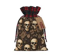 DCEHGEW Drawstring Gift Bags (gothic wallpaper skull) Print Present Wrap Bags 11.8 x 8.3 inches Reusable Pouches Cloth Storage Bag for Christmas Wedding Birthday Parties Anniversary Supplies