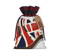 DCEHGEW Drawstring Gift Bags (Guitar British Flag) Print Present Wrap Bags 11.8 x 8.3 inches Reusable Pouches Cloth Storage Bag for Christmas Wedding Birthday Parties Anniversary Supplies