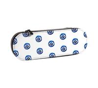 DCEHGEW Evil Eyes Prints Leather Pencil Case Organiser with Pen Slots, Hard Shell Stylish Pouch for School Office Travel, Gift for Students Men Women