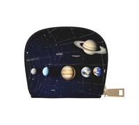 DCEHGEW Exploring the Solar System Credit Card Holder Pouch Shell Wallet Business Card Case Storage Zipper Coin Pocket Purse Xmas Gift