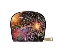 DCEHGEW Explosion Firework 3D Credit Card Holder Pouch Shell Wallet Business Card Case Storage Zipper Coin Pocket Purse Xmas Gift