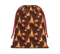 DCEHGEW Fire Print Patterns Soft Drawstring Gift Wrapping Bags, Reusable Polyester Pouch Storage Bag for Christmas, Halloween, Party Favors, Jewelry, Medium Size: 11.8x15.8 inches