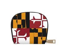 DCEHGEW Flag of Maryland Credit Card Holder Pouch Shell Wallet Business Card Case Storage Zipper Coin Pocket Purse Xmas Gift