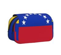 DCEHGEW Flag of Venezuela Prints Flap Pencil Case Stylish Storage Bag, Double Layer Large Capacity Pen Pouch for School Office Travel