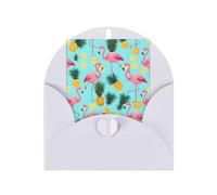 DCEHGEW Flamingo Print Personalized Christmas Thanksgiving Greeting Card 6x4 inches with White Envelope for Business Wedding Birthday Housewarming Holiday Card for Family Friends Teachers 1 pc