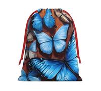 DCEHGEW Flower butterfly Soft Drawstring Gift Wrapping Bags, Reusable Polyester Pouch Storage Bag for Christmas, Halloween, Party Favors, Jewelry, Large Size: 15.8x20.9 inches