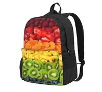 DCEHGEW Fruit Rainbow Printed Travel Laptop Backpack, Lightweight School Bag for Hiking and Casual Daypack Use