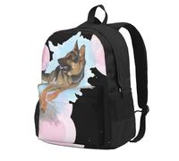 DCEHGEW German Shepherd Dog Lovers Printed Travel Laptop Backpack, Lightweight School Bag for Hiking and Casual Daypack Use