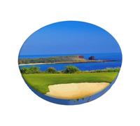 DCEHGEW golf course by the sea Prints Bar Stool Seat Covers 12 inch Round Elastic Stool Cover Soft Washable Slipcovers for Kitchen, Home, and Restaurant
