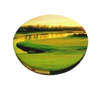 DCEHGEW Golf Course Prints Bar Stool Seat Covers 13 inch Round Elastic Stool Cover Soft Washable Slipcovers for Kitchen, Home, and Restaurant