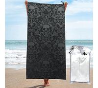 DCEHGEW Gothic wallpaper skull Printed Quick Dry Bath Towel 80x160 CM, Highly Absorbent Bath Sheet with Bag for Beach, Travel, Hotel and Home