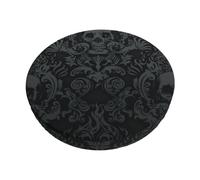 DCEHGEW Gothic wallpaper skull Prints Bar Stool Seat Covers 12 inch Round Elastic Stool Cover Soft Washable Slipcovers for Kitchen, Home, and Restaurant