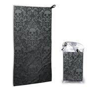 DCEHGEW Gothic wallpaper skull Prints Microfiber Towel 40x80 CM Quick Dry Absorbent Towels Travel Sports Towels for Camping Gym Bath Beach Yoga Swimming