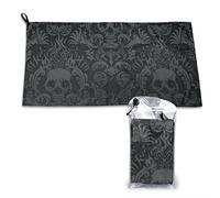 DCEHGEW Gothic wallpaper skull Prints Microfiber Towel 80x40 CM Quick Dry Absorbent Towels Travel Sports Towels for Camping Gym Bath Beach Yoga Swimming