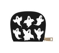 DCEHGEW Halloween Goth Credit Card Holder Pouch Shell Wallet Business Card Case Storage Zipper Coin Pocket Purse Xmas Gift
