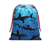 DCEHGEW Hammerhead Sharks Soft Drawstring Gift Wrapping Bags, Reusable Polyester Pouch Storage Bag for Christmas, Halloween, Party Favors, Jewelry, Large Size: 15.8x20.9 inches