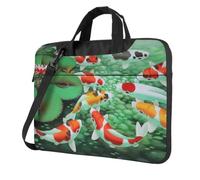 DCEHGEW HD Japanese Red carp Fish Printed Laptop Bag 15.6 inch, Triple-Layers Protection Shockproof Crossbody Laptop Shoulder Bag for Men Women