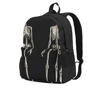 DCEHGEW Human Skeleton Printed Travel Laptop Backpack, Lightweight School Bag for Hiking and Casual Daypack Use