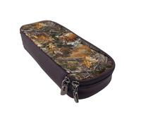 DCEHGEW Hunting Deer Bear Moose Prints PU Leather Pencil Case, Flip-Top Zipper Pen Pouch Organizer for School Office Travel, Stationery Holder, Gift for Women Men Kids