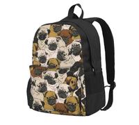 DCEHGEW Imagen De Pug Printed Travel Laptop Backpack, Lightweight School Bag for Hiking and Casual Daypack Use