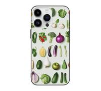 DCEHGEW Introduction of various vegetables Prints Phone Case for iPhone 14 Pro Max 6.7 inch, TPU Shockproof Phone Cover Case, Full - Body Protection White