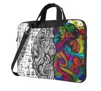 DCEHGEW Left and right brain Printed Laptop Bag 15.6 inch, Triple-Layers Protection Shockproof Crossbody Laptop Shoulder Bag for Men Women