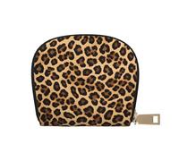 DCEHGEW Leopard Print Credit Card Holder Pouch Shell Wallet Business Card Case Storage Zipper Coin Pocket Purse Xmas Gift