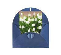 DCEHGEW Lilies of the Valley Personalized Christmas Thanksgiving Greeting Card 6x4 inches with Blue Envelope for Business Wedding Birthday Housewarming Holiday Card for Family Friends Teachers 1 pc